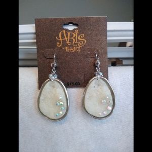 White Stone Earrings